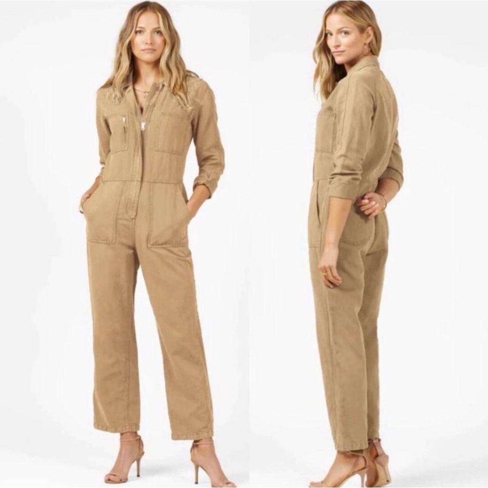 NWT Outerknown Station Utility Jumpsuit $178 MSRP Tan Beige Size SMALL
